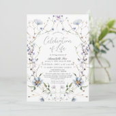 ブルーワイルドフラワー葬儀メモリアル 招待状 (スタンド正面)