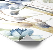 ブルーワイルドフラワー蝶の赤ちゃんシャワー歓迎サイン ポスター (角)