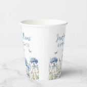 ブルーワイルドフラワー蝶の赤ちゃんシャワー紙カップ 紙コップ (右)