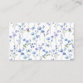 ブルーワイルドフラワー赤ちゃんシャワーベビー エンクロージャーカード (裏面)