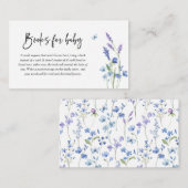 ブルーワイルドフラワー赤ちゃんシャワーベビー エンクロージャーカード (正面/裏面)