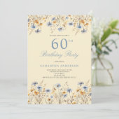 ブルーワイルドフラワー60th誕生日パーティー 招待状 (スタンド正面)