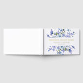 ブルーワイルドフラワー&ゴールド結婚フォイル ゲストブック (全面)