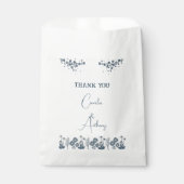 ブルーワイルドフラワー フローラル ボヘミア ウェディング フェイバーバッグ (正面)