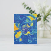 ブルーワイルドフローラバラファインアート ポストカード (スタンド正面)