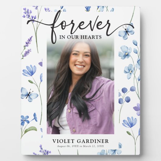 ブルーワイルドルファーの写真永遠に私たちのハート フォトプラーク (正面)