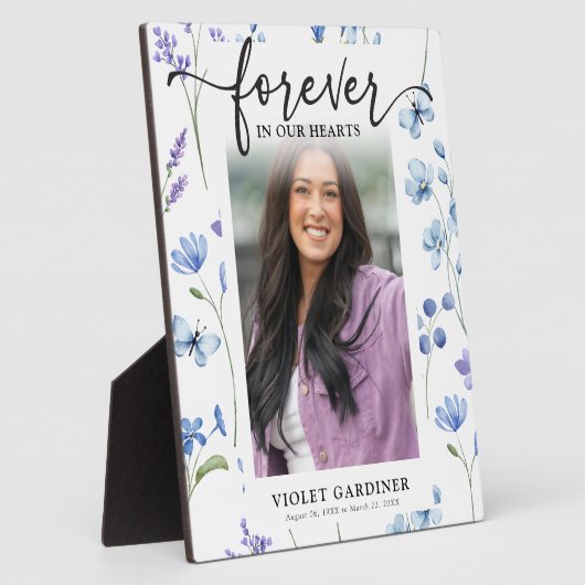 ブルーワイルドルファーの写真永遠に私たちのハート フォトプラーク (側面)