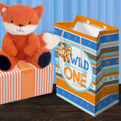 ブルーワイルドワンウッドランドキツネ1st誕生日抱き枕 ミディアムペーパーバッグ