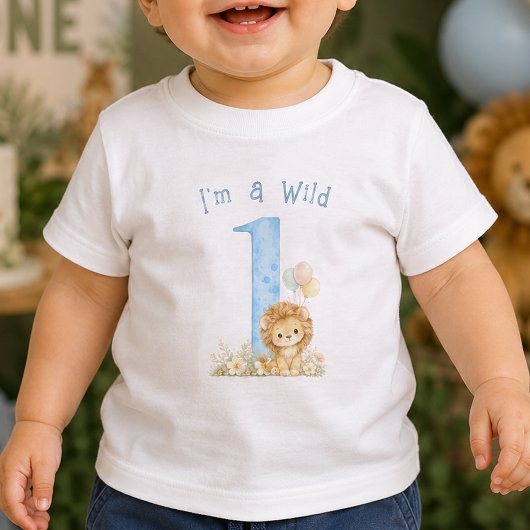 ブルーワイルドワン 初めての誕生日 ベビーTシャツ