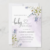 ブルーワイルド素朴フラワーボーイベビーシャワー招待状 招待状 (正面)