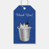 ブルーワインとベビーボトルsipと参照ベビーシャワー ギフトタグ (正面)