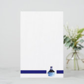 ブルーワインボトル文房具 便箋 (スタンド正面)