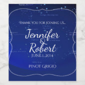 ブルーワイン結婚レーベルに星座 ワインラベル (シングルラベル)