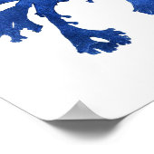 ブルーワカメプリント9号沿岸植物学プリント。 ポスター (角)