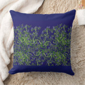 ブルーワカメ投げデザイン クッション (ブランケット)