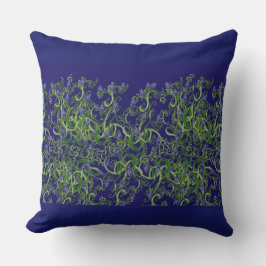 ブルーワカメ投げデザイン クッション