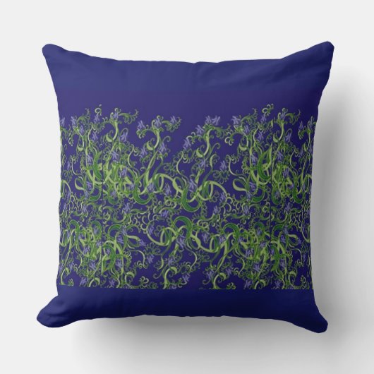 ブルーワカメ投げデザイン クッション (正面)