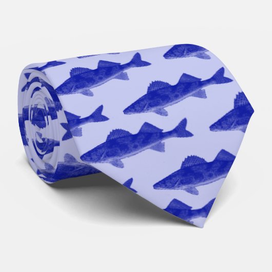 ブルーワレー魚 ネクタイ (ロール)