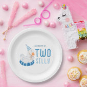 ブルーワンお洒落グース間抜けファースト誕生日 ペーパープレート (パーティー)