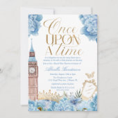 ブルーワンスオンザタイムプリンセスベビーシャワー侵入者 招待状 (正面)