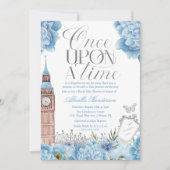 ブルーワンスオンザタイムベビーシャワープリンセス 招待状 (正面)