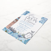 ブルーワンスオンザタイムベビーシャワープリンセス 箔招待状 (回転した状態)