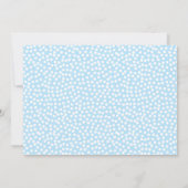 ブルーワンダーランドベビーシャワーと水玉模様 招待状 (裏面)