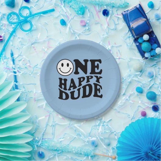 ブルーワンハッピードゥ |名門私立校風のスマイル1歳 ペーパープレート (パーティー)