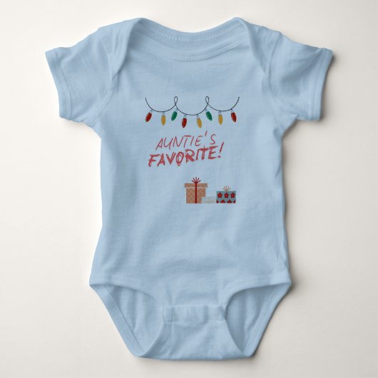 ブルーワンピース男の赤ちゃん ベビーボディスーツ (正面)