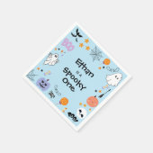 ブルーワン不気味かわいい幽霊ハロウィーン1歳の誕生日 スタンダードカクテルナプキン (角)