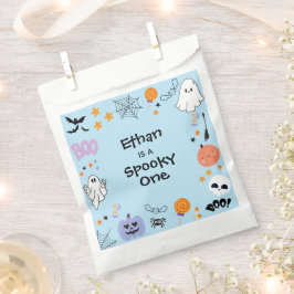 ブルーワン不気味かわいい幽霊ハロウィーン1歳の誕生日 フェイバーバッグ