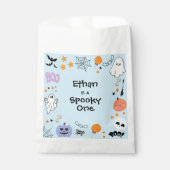 ブルーワン不気味かわいい幽霊ハロウィーン1歳の誕生日 フェイバーバッグ (正面)