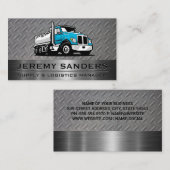 ブルーワークトラック |スチールおよびメタル名刺 名刺 (正面/裏面)