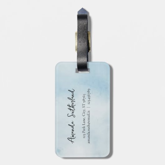 ブルーワードマップアドベンチャーアワイ名前をカスタムする ラゲッジタグ (裏面縦)