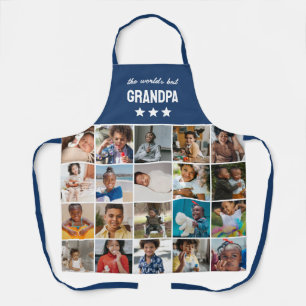 ブルーワールドの最高のGrandpa写真コラージュ エプロン