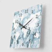 ブルーワールドマップデザイン103 スクエア壁時計 (傾斜)