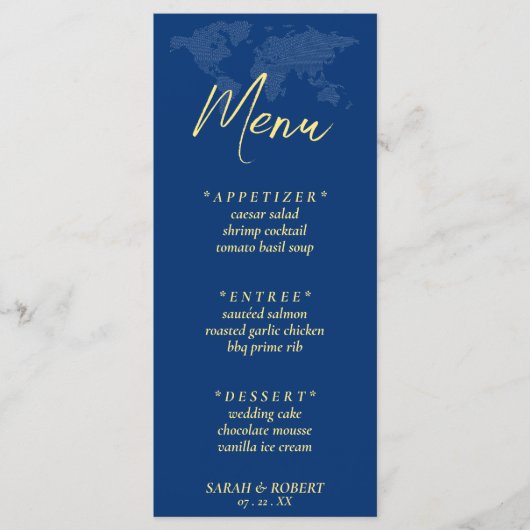 ブルーワールドマップデスティネーションウェディング披露宴 メニュー (正面)