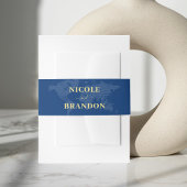 ブルーワールドマップデスティネーションウェディング 招待状ベリーバンド