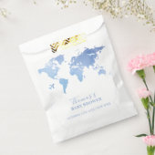 ブルーワールドマップトラベルアドベンチャーベビーシャワー フェイバーバッグ (封をした状態)