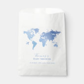 ブルーワールドマップトラベルアドベンチャーベビーシャワー フェイバーバッグ (正面)