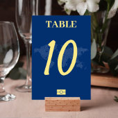 ブルーワールドマップパスポート目的地の結婚式 テーブルナンバー