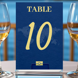 ブルーワールドマップパスポート目的地の結婚式 テーブルナンバー