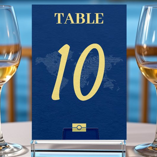 ブルーワールドマップパスポート目的地の結婚式 テーブルナンバー