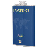ブルーワールドマップパスポート フラスク (左)