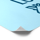 ブルーワールドマップライフやる気を起こさせるタイポグラフィ引用文 ポスター (角)