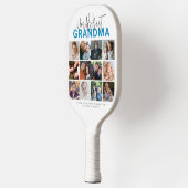ブルーワールド最高の祖母 | フォトコラージュ ピックルボールラケット (左)