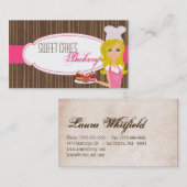 ブルーンドオンピンクブラウンベーカー杯ケーキの名刺 名刺 (正面/裏面)
