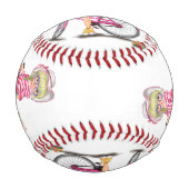 ブルーンド野球女子ピンクバイク 野球ボール (正面)