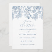 ブルーヴィンエレガントテージ結婚式の日付を保存 セーブザデート (正面/裏面)