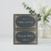 ブルーヴィンテージウェディング座席表プリントゲスト名 (スタンド正面)